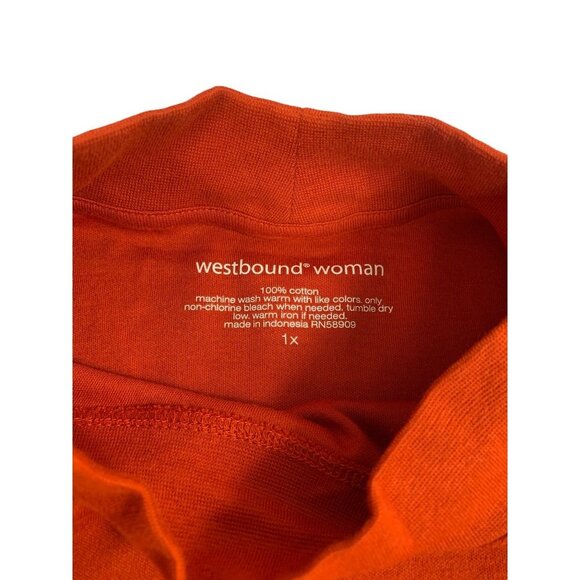 Westbound Women's Cherry Red Long Sleeve Mock Neck Top - Picture 3 of 5